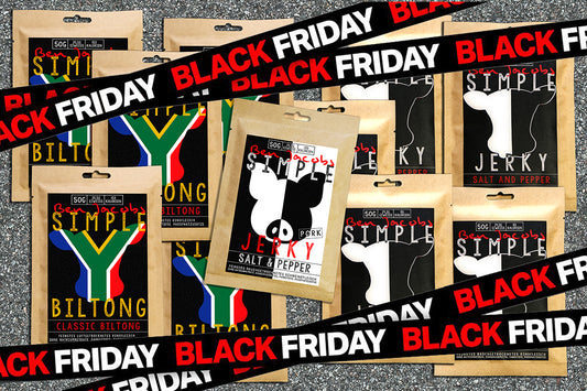 5 x 50g Hovězí Jerky + 5 x 50g Biltong + 1 zdarma sáček Vepřového Jerky